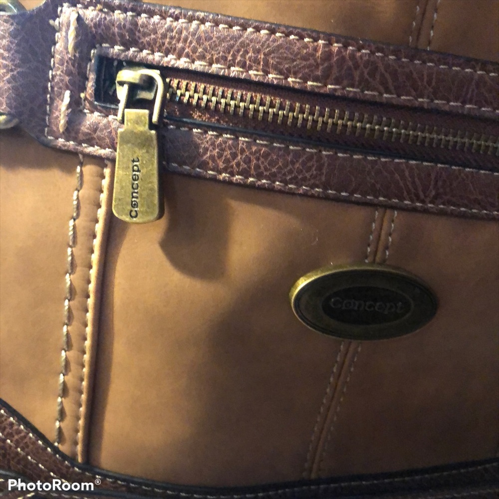 Faux Leather Desert Revival Concept Brown Vegan Purse - Picture 4 of 8